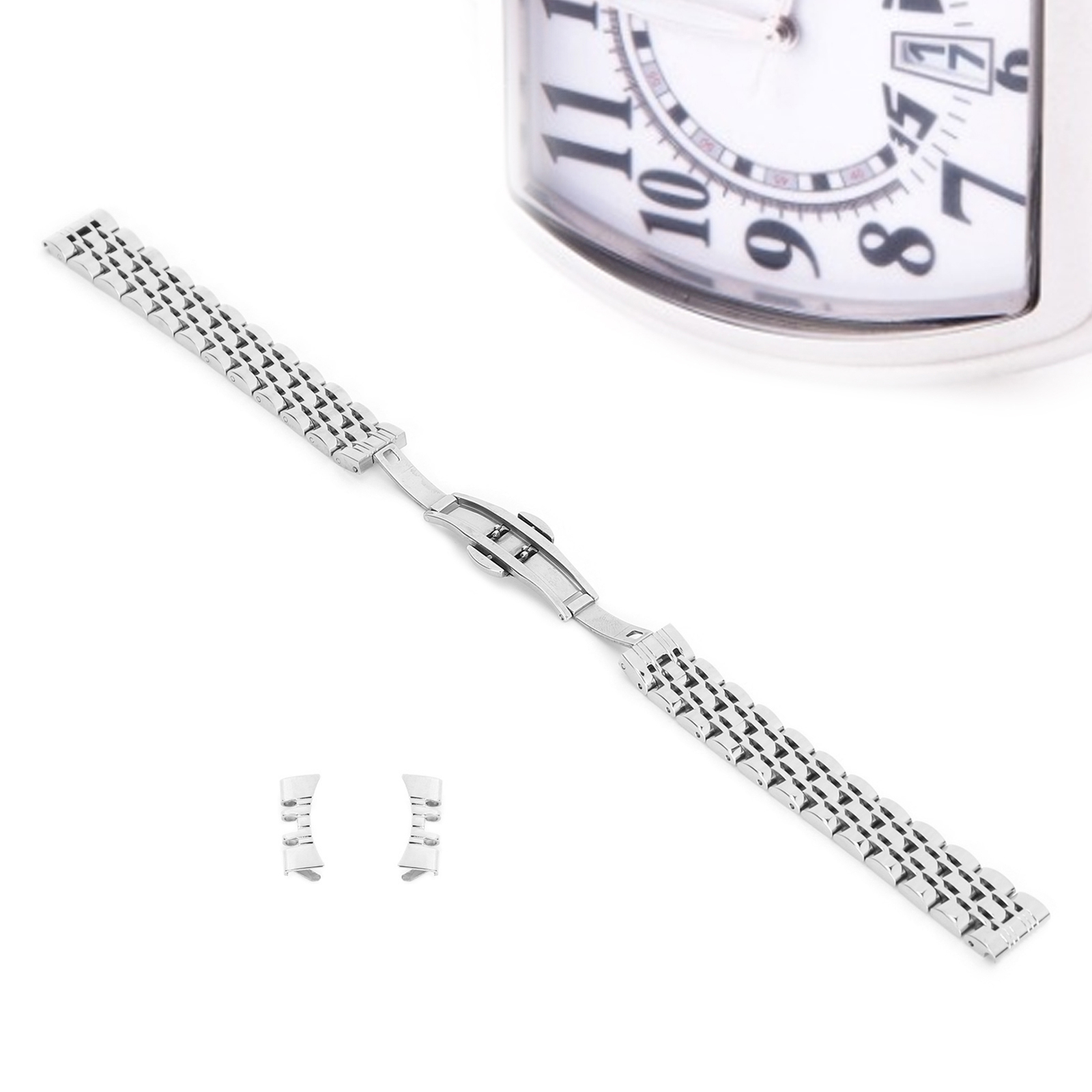 New 14mm Stainless Steel Watch Band Replacement Strap Durable Style
