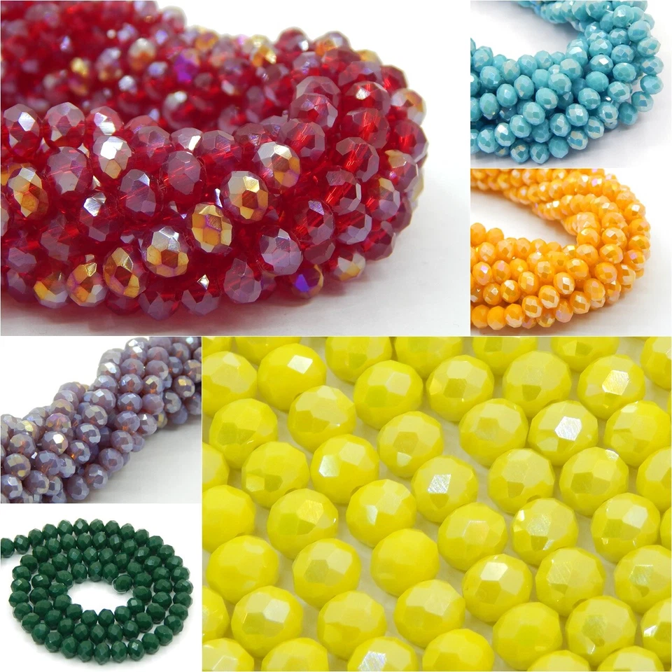 Rondell Glasperlen 6 mm / 85stk Tschechische Kristall Schmuck - Bild 2 von 2