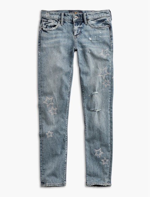 LUCKY BRAND STELLA SKINNY LOW RISE JEANS WITH EMBROIDERY SIZE 00/24 INSEAM 29