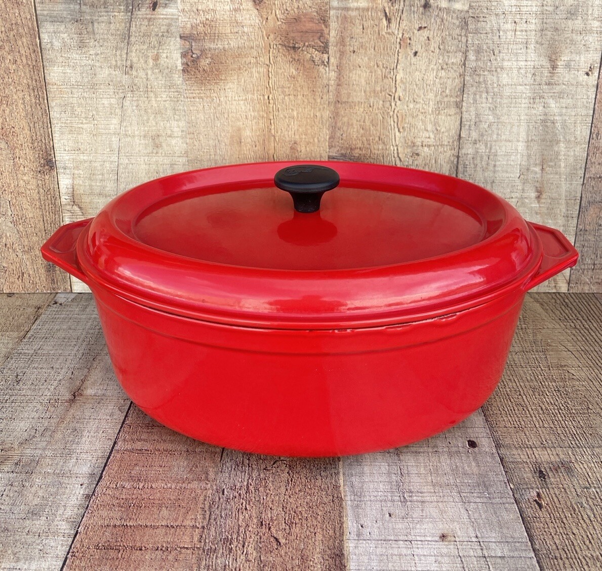 Fontignac Oval Dutch Oven Enameled Cast Iron Red 8 Qt France 7.6 L 35 eBay