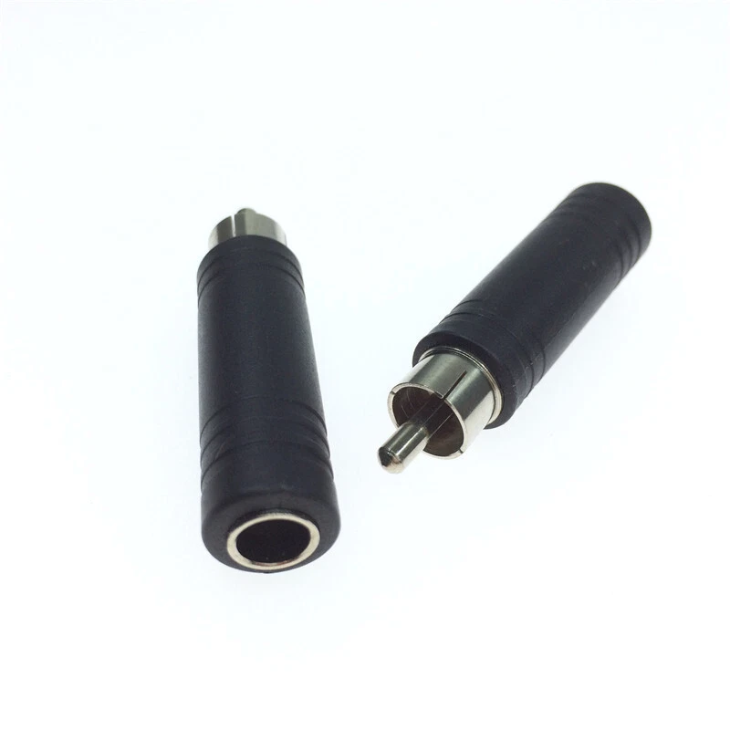 8pcs Female 6.35mm 1/4" Jack to Male RCA Connector Converter Audio Adapter Mono - Image 2 of 4