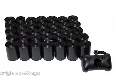 1000 BLACK DOG POOP BAGS DOGGY WASTE REFILL ROLLS BONE DISPENSER MADE IN USA