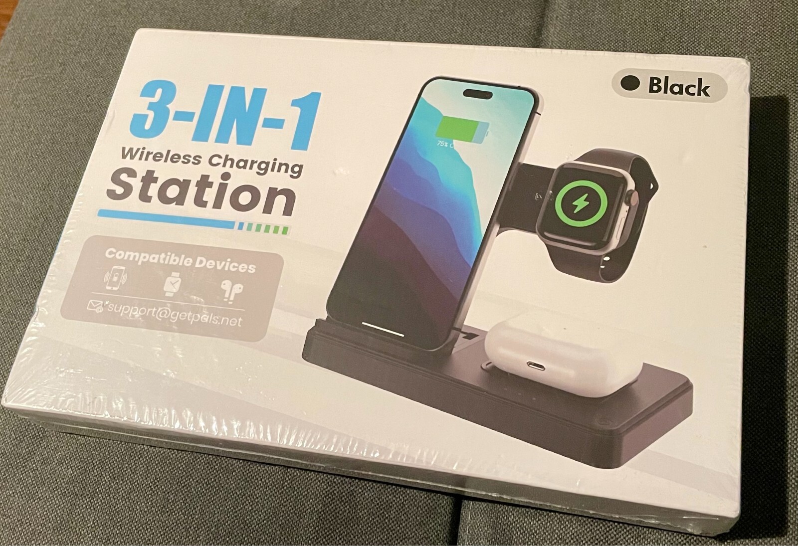 Wireless Charger Stand for iPhone, Apple Watch&AirPods 3-in-1Fast Charger(sealed-image