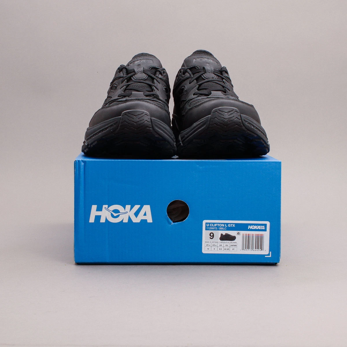 Hoka One One Running Clifton L GTX Gore-Tex Black New Men Shoes 1129972-BBLC