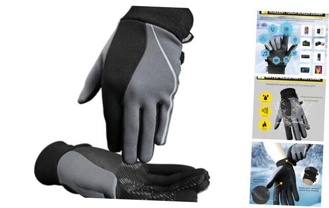 Winter Gloves for Men Women Warm Gloves Cold Weather Touch Screen Water Small-image