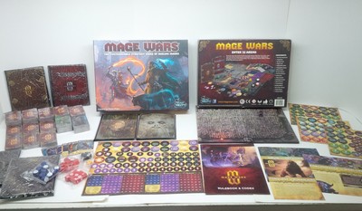 Mage Wars Core - 3 Expansions - Tome 1 + 2 - UNPUNCHED - HUGE LOT