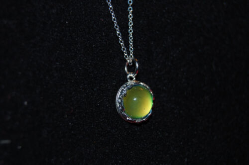 Flower Garden Surround Mood Necklace, Sterling Silver Plated, 14mm, #A2X3