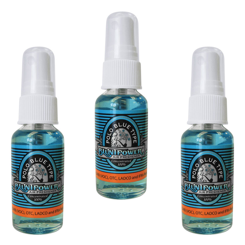 BluntPower 1 oz Bottle Oil Based Air Freshener & Oil Burner, Polo Blue (3-Pack)-image