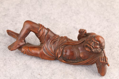 Boxwood hand cast older figure statue netsuke collectable table home deco - Picture 4 of 8