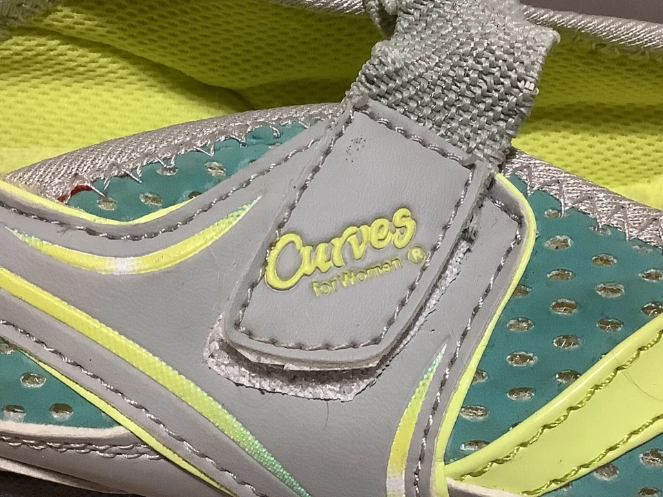 Curves para Mujer Talla 9.5 Gris Turquesa Verde Elástico Cómodo Trail Zapatos para Agua Foto 2 de 4