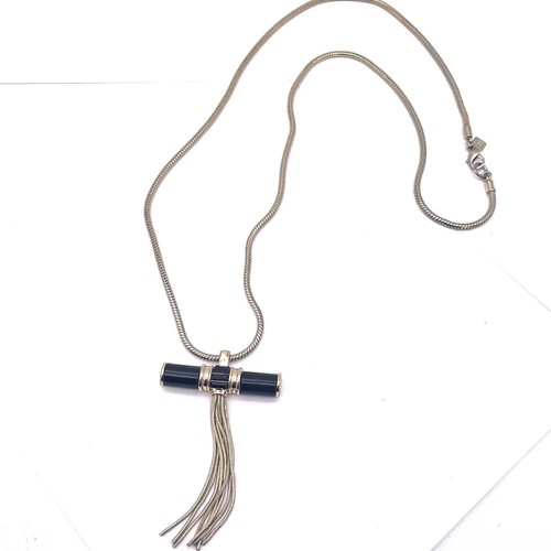 Banana Republic Fringe Tassel Necklace Gold Tone Lobster Closure Signed