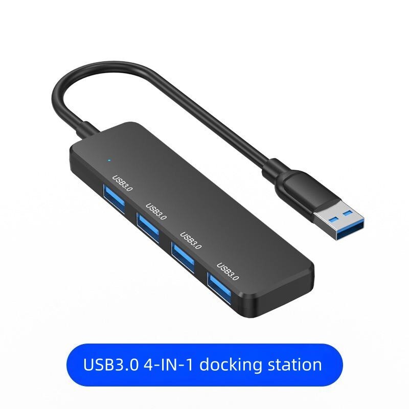 4-Port USB 3.0 Hub - Compact Portable Multiport Adapter for Fast Data Transfer