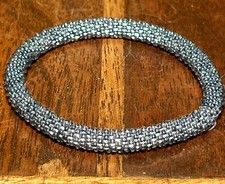 Nepalese Jewelry Seed Bead Jewelry Glass Beads Roll On Bangle Vintage Retro