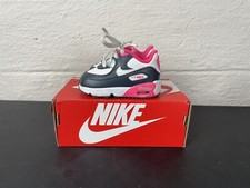 Nike Air Max 90 Girls Size 4C White Gray Pink Athletic Shoes Sneakers