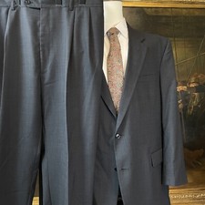 Jos A Bank 48L 40 x 28 2Pc Dark Gray Micro Nailhead 100 Wool 2Btn Suit