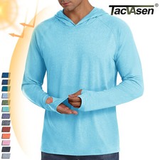 UPF50 Men's UV Sun Shirts Outdoor Fishing Hoodies Long Sleeve Performance Tops