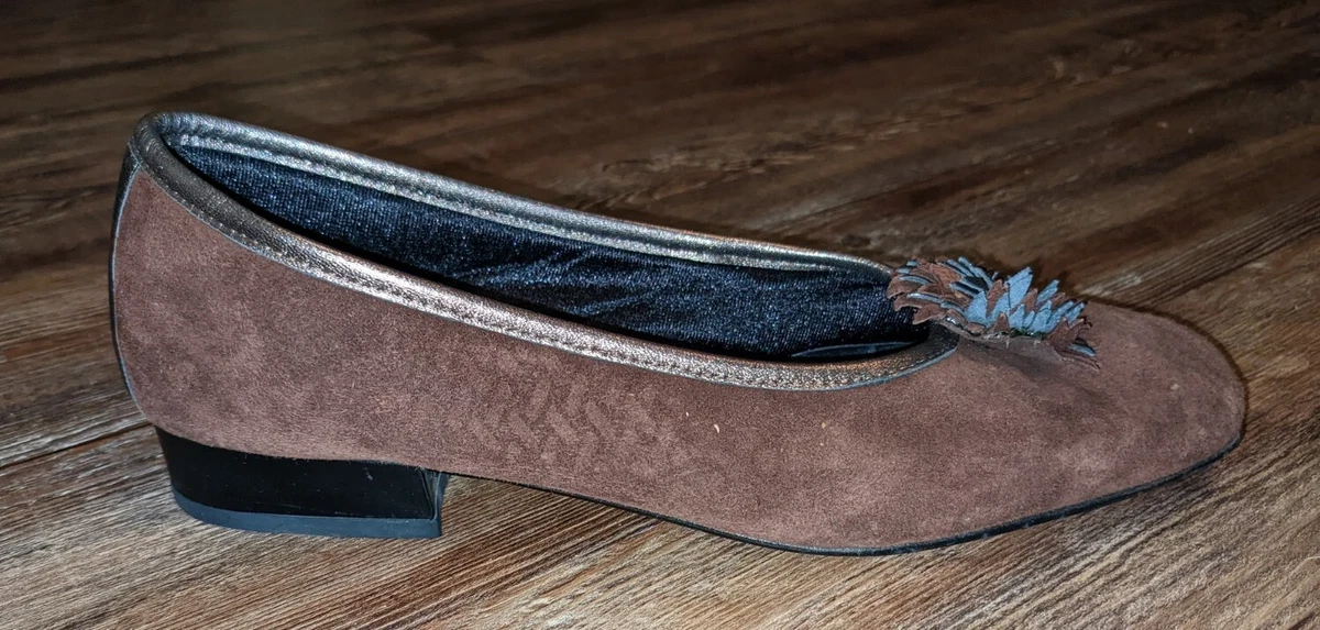 Riva Ballerinas Snowflake womens brown suede ballet flats size EU