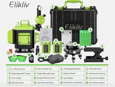 Elikliv 360° 4D 16 Line Laser Level Self Leveling Green Beam Laser Level 4 Plane