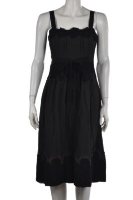 Tocca Womens Dress Size 6 Black Textured Sheath Sleeveless Below 