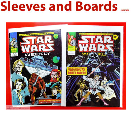 Star Wars wöchentliche Comic-Taschen NUR, Größe 4 klar wiederverschließbar oder Klebebandversiegelung x 100. - Bild 1 von 12