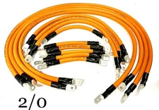 2/0 Awg HD Golf Cart Battery Cable 13 pc Orange 400 Amp TXT E-Z-GO Set USA MADE