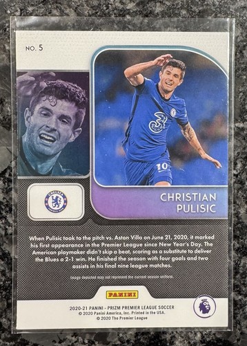 2020-21 Panini Prizm Premier League Soccer Instant Impact #5 Christian Pulisic - Picture 2 of 2
