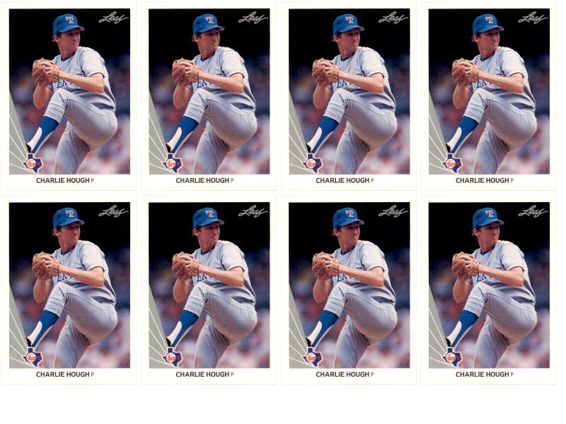 (8) 1990 Leaf #390 Charlie Hough Texas Rangers Card Lot