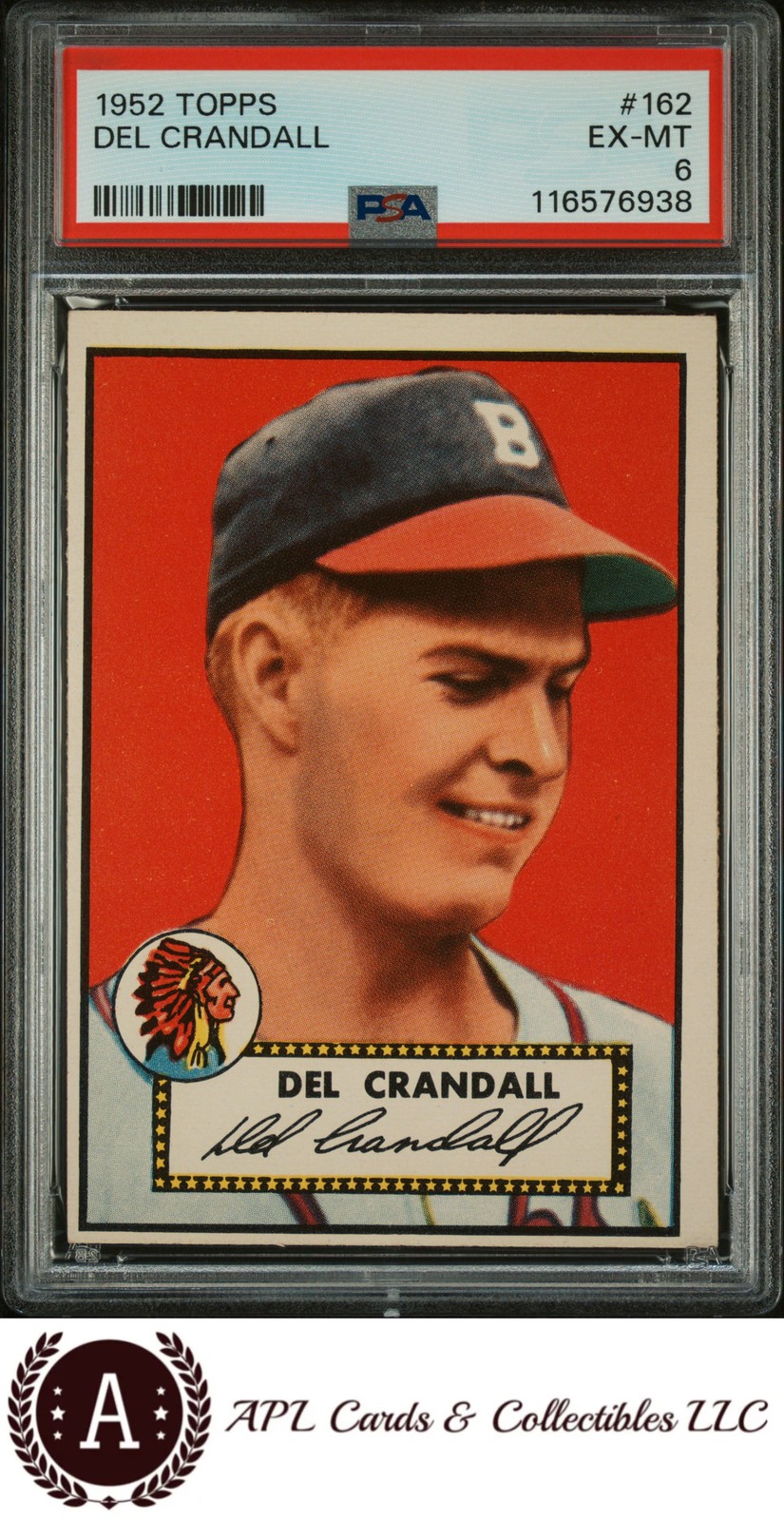 1952 Topps #162 Del Crandall PSA 6