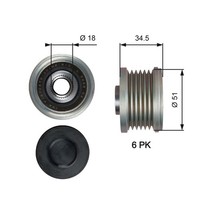 Generatorfreilauf Drivealign™ Gates OAP7218 FüR GH GJ DK KF CX BN BM GL KE Mazda
