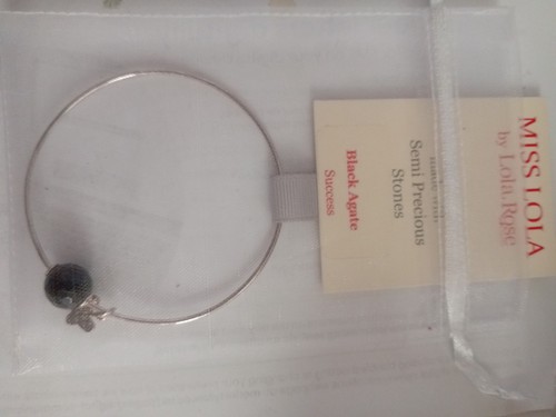 Lola Rose Bangle With Black Agate Charm And A Butterfly New With Tags - Picture 6 of 7