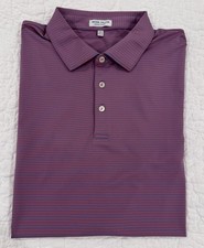 Peter Millar Summer Comfort Polo Mens XXL Coral Blue Stripe Golf Shirt Markel
