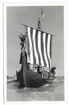 Echt Foto Reklame AK Das Wikinger Restaurant Ramsgate Replik Schiff Hugin