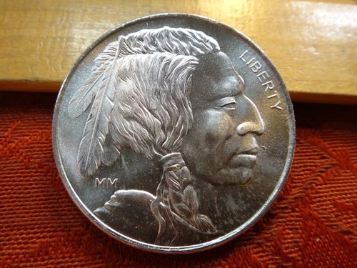 Buffalo Indian Design Mason Mint 1 Oz .999 Silver Bullion Round - No Reserve