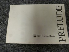 2001 Honda Prelude Coupe Owner Operator User Guide Manual Book Sh 2.2l 4 Cyl