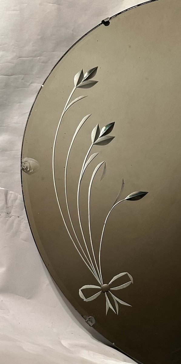 ART DECO ETCHED BEVELED CIRCULAR 24