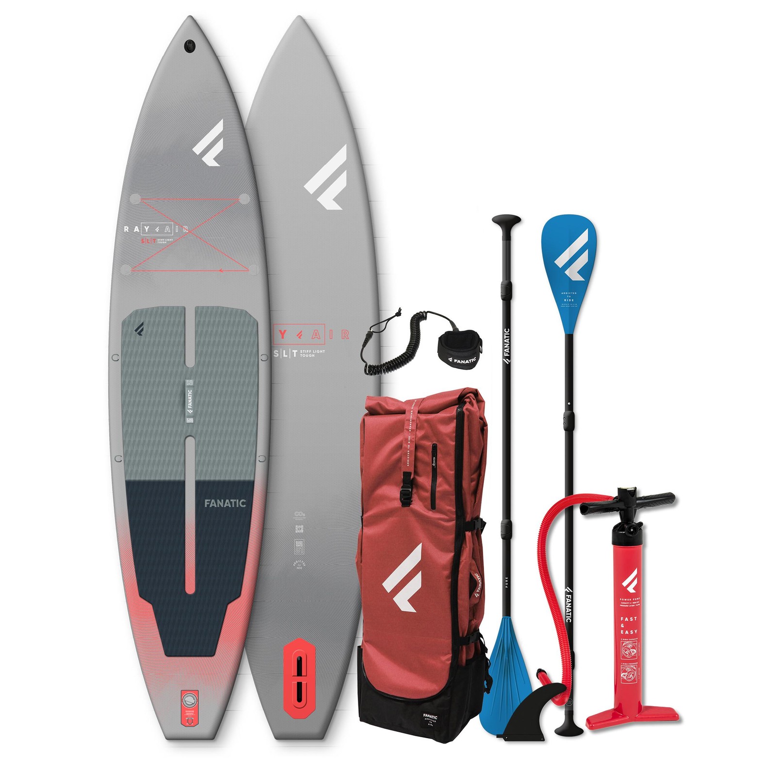 Paquete Fanatic Ray Air SLT iSUP Touring Surf Stand UP Paddle Board Pure Paddle