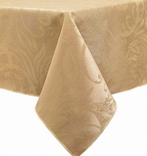 BB B Autumn Scroll Gold Damask Fabric Tablecloth Table Cloth 60x84 Ob