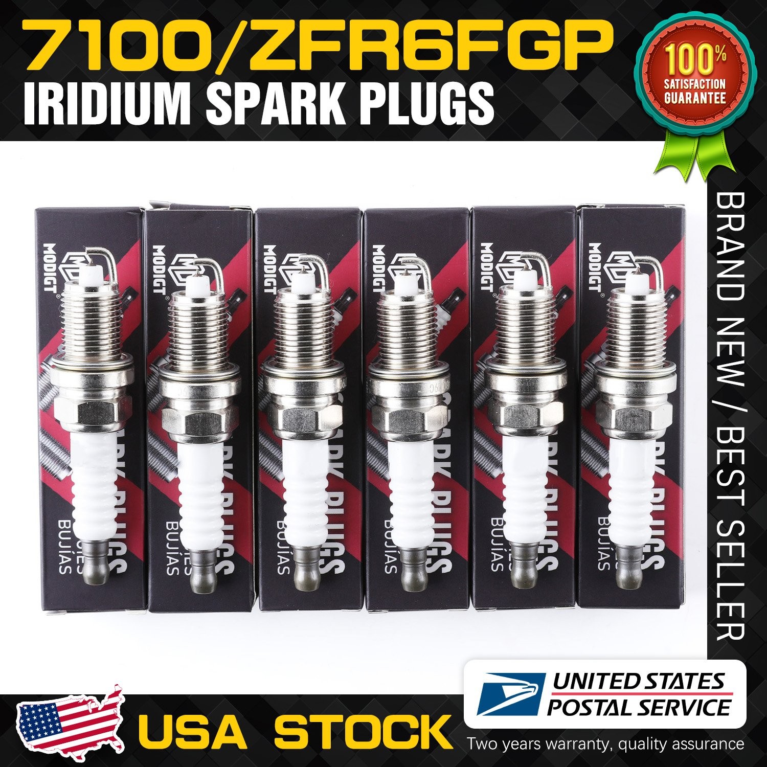 Fit NGK Iridium Set Of 6 Spark Plugs ZFR6FGP 7100 for BMW Dodge Jeep OEM Quality