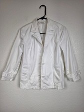 Liz Claiborne White Cotton Blazer Jacket Large