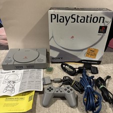 Sony PlayStation 1 Gray SCPH-1001 Tested Working With Original Box