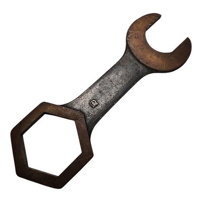Antique 8.75'' VLchek Brand Hexagonal Automobile Hub Wrench