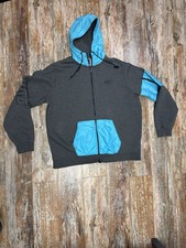 Mens Nike Gray  Teal Full Zip Hooded Running Jacket Size XXL