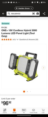 #ad #ad Ryobi PCL631B 18V Cordless Hybrid Worklight $60.00