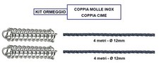 KIT ORMEGGIO PER BARCHE FINO A 5 METRI - MOLLE INOX + CIME