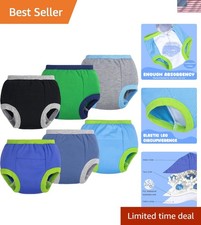 Reusable 6-Pack Cotton Training Pants for Toddlers - Soft  Stylish Designs