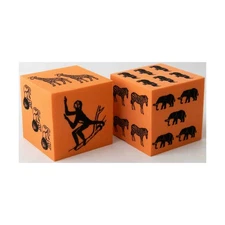 Koplow Foam Dice d6 50mm Orange Animal Dice (2) New