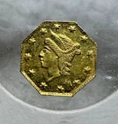 1856 U.S Liberty head 25ct 1/4 dollar California Gold Coin  Uncirculated Gem !!