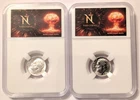 2- Roosevelt 90% Silver Dimes! 1957 & 1962! Both Brilliant Uncirculated Dimes!