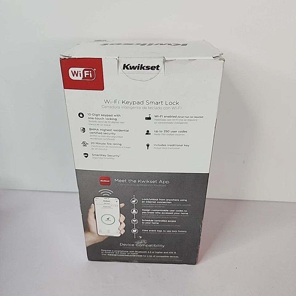 Kwikset HALO Satin Nickel WiFi Electronic Keypad Smart Lock Deadbolt w/ SmartKey - Image 4 of 4