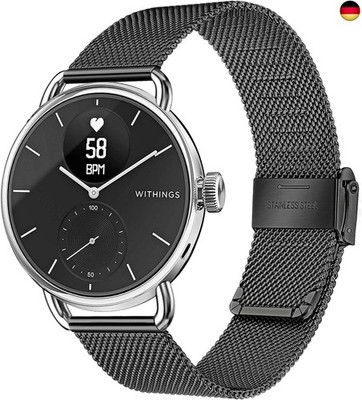 TRUMiRR Armband Kompatibel mit Withings ScanWatch 42mm Hybrid, Mesh Gewebtes